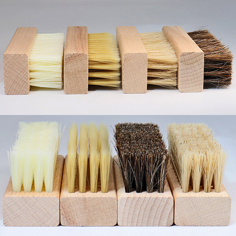 Shoe Cleaning Brush - 木製ハンドル付き靴ブラシ,実用的なプラスチック製の髪,柔らかい豚の髪,スニーカー,掃除,洗濯用