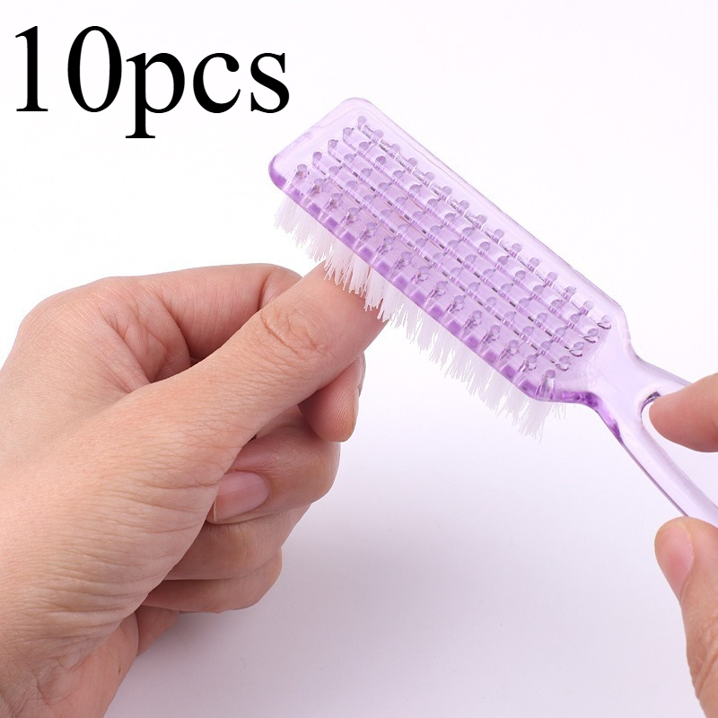 Shoe Cleaning Brush - 10個入りロングハンドルネイルケアツール：角型ヘッドネイルブラシ、ほこり取りブラシ、ネイルダストクリーニングブラシ、靴ブラシ