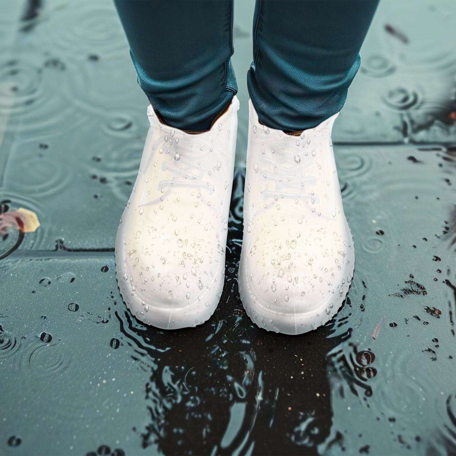 2組入り、白、Lサイズ、防水シューズカバー、シリコン製レイン - Sneaker Protector のレビューと価格
