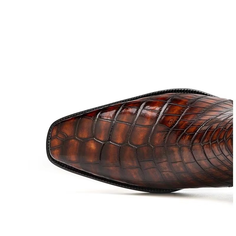 KEXIMA メンズ クロコダイル柄シューズ、男性用ブーツ、 - Shoe Brush のレビューと価格