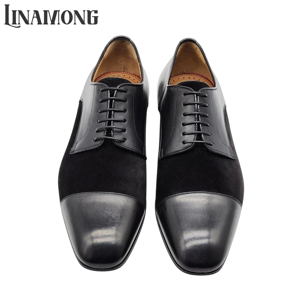 磨き上げられたレザースエードのダービーシューズ、黒革のトリム - Leather Shoe Polish のレビューと価格
